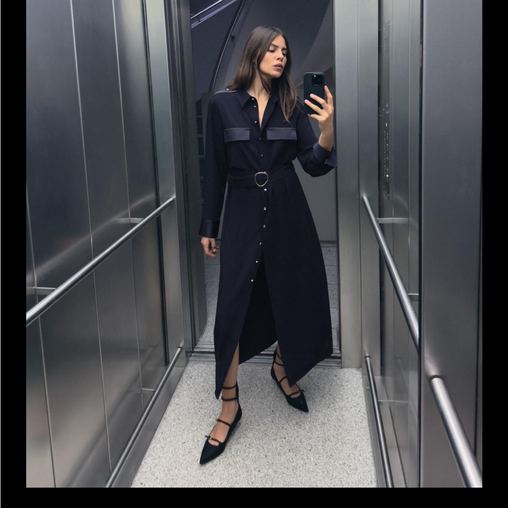 Zara midi shirt dress